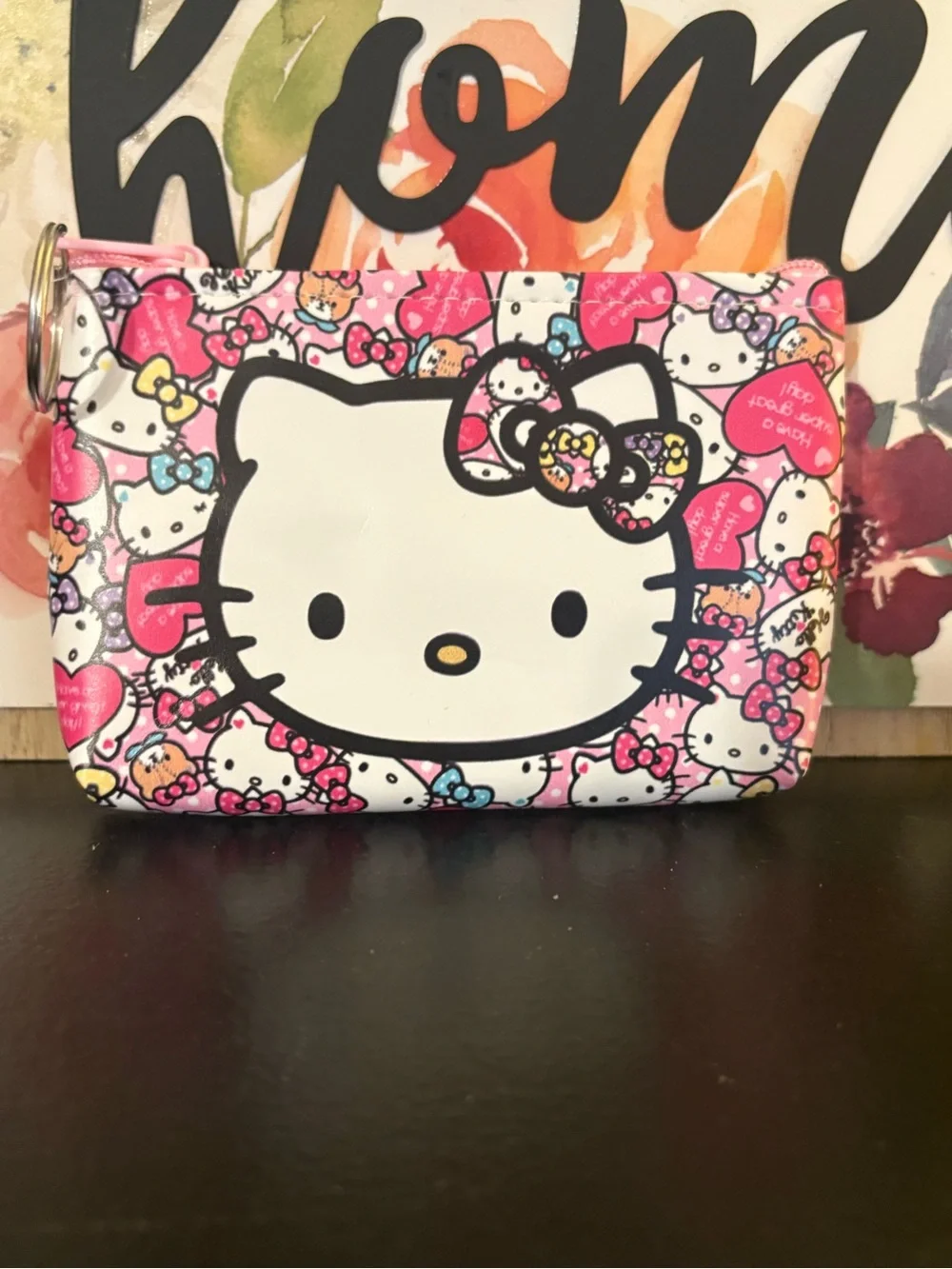 Hello Kitty Pink Multi-Print Kids Wristlet Pouch